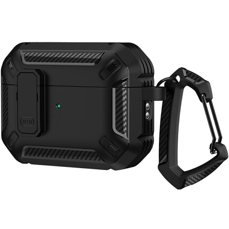 Защитный чехол Deexe Carbon Armor для AirPods Pro 3 - Black (390106B) Защитный чехол Deexe Carbon Armor для AirPods Pro 3 - Black: фото 1 из 8