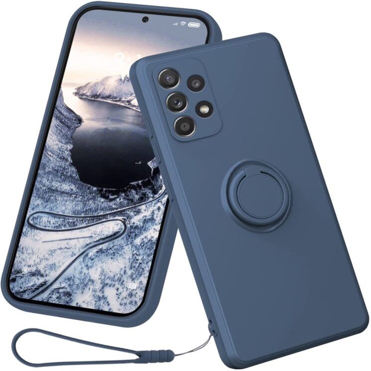 Защитный чехол Deexe Color Shell with Strap для Samsung Galaxy A33 (A336) - Midnight Blue: фото 2 из 8