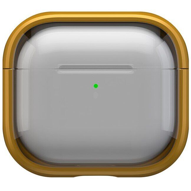 Захисний чохол Deexe Color Stand для Apple AirPods 4 - Transparent Yellow: фото 1 з 10