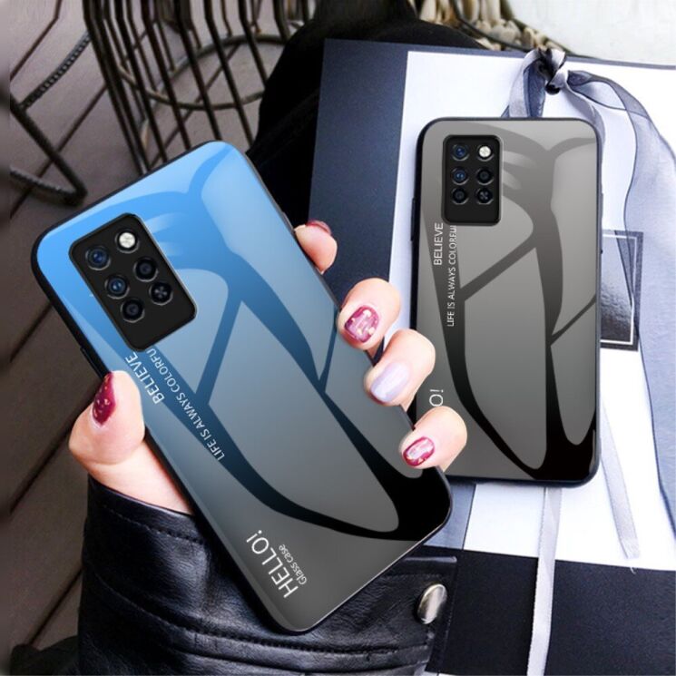 Защитный чехол Deexe Gradient Color для Infinix Note 10 Pro (X695C) - Black / Red: фото 5 из 6