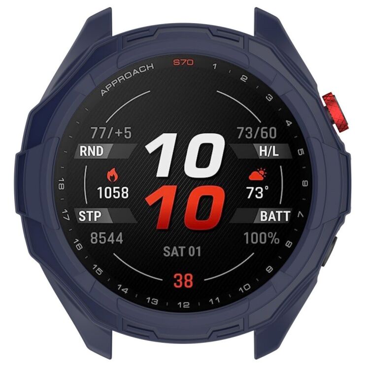 Защитный чехол Deexe Hollow Cover для Garmin Approach S70 42mm - Midnight Blue: фото 6 из 8