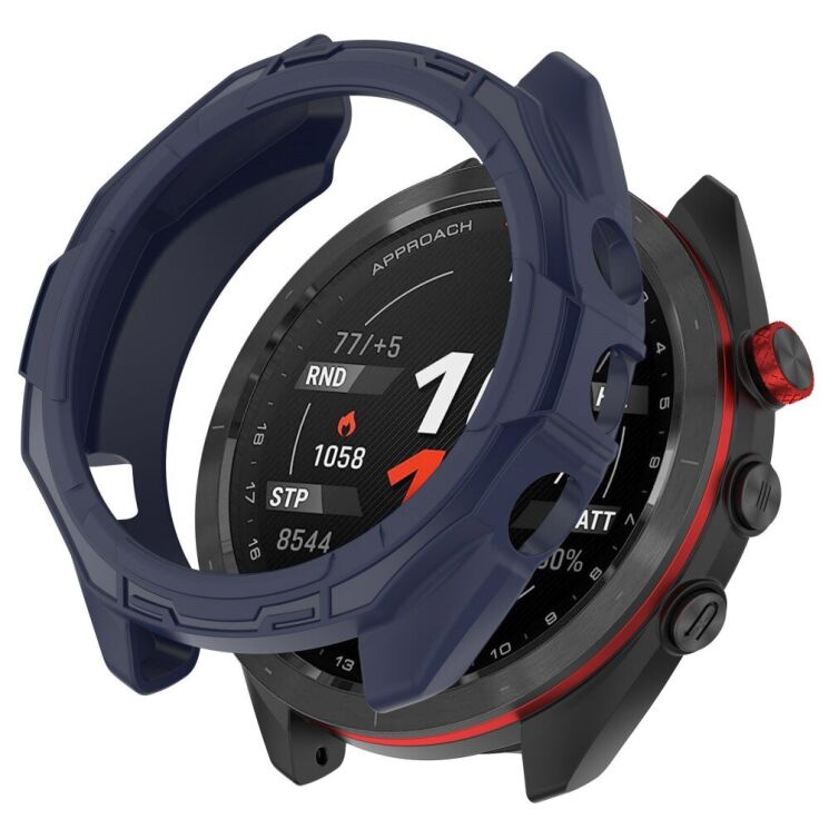 Защитный чехол Deexe Hollow Cover для Garmin Approach S70 42mm - Midnight Blue: фото 1 из 8