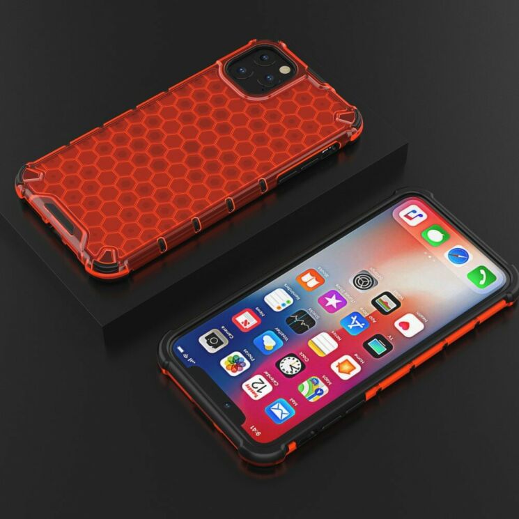 Захисний чохол Deexe Honeycomb Series для Apple iPhone 11 - Red: фото 3 з 5