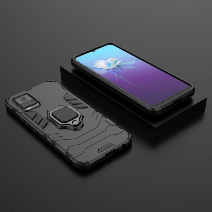 Чехол с подставкой Deexe Hybrid Case для VIVO V20 - Black: фото 7 из 10