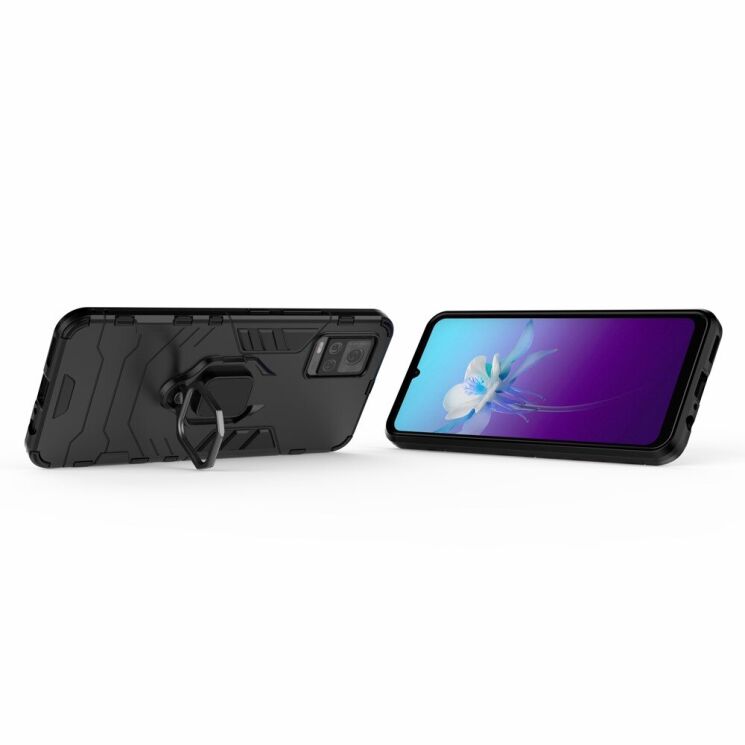 Чехол с подставкой Deexe Hybrid Case для VIVO V20 - Black: фото 6 из 10