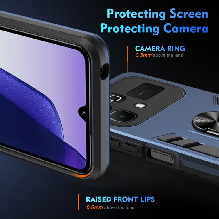 Захисний чохол Deexe Hybrid Shell для Infinix Note 60 Pro / Note 60 - Blue: фото 3 з 7