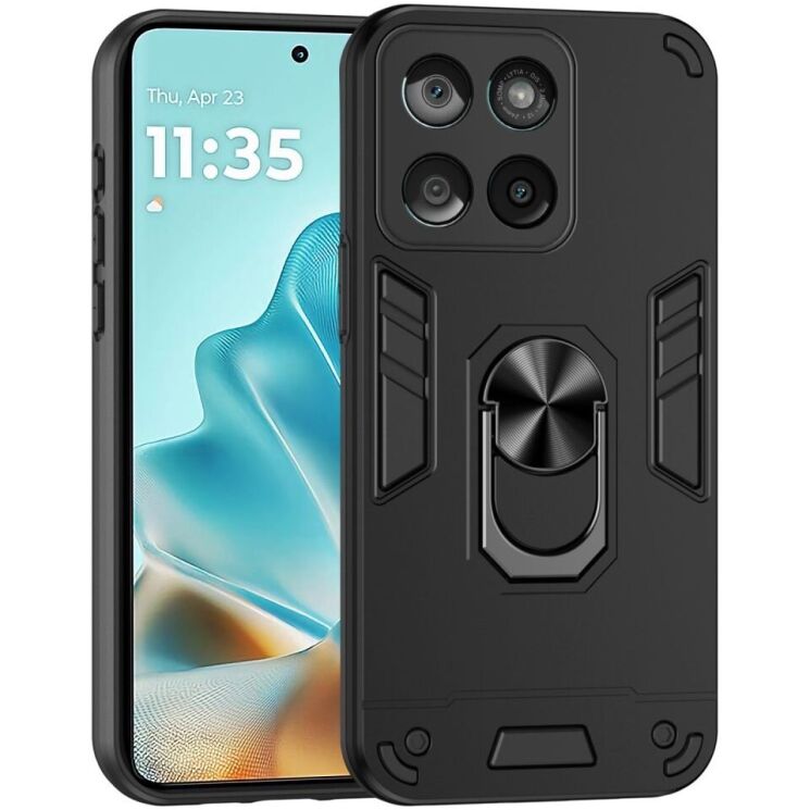 Защитный чехол Deexe Hybrid Shell для Motorola Edge 60 Fusion - Black: фото 1 из 7