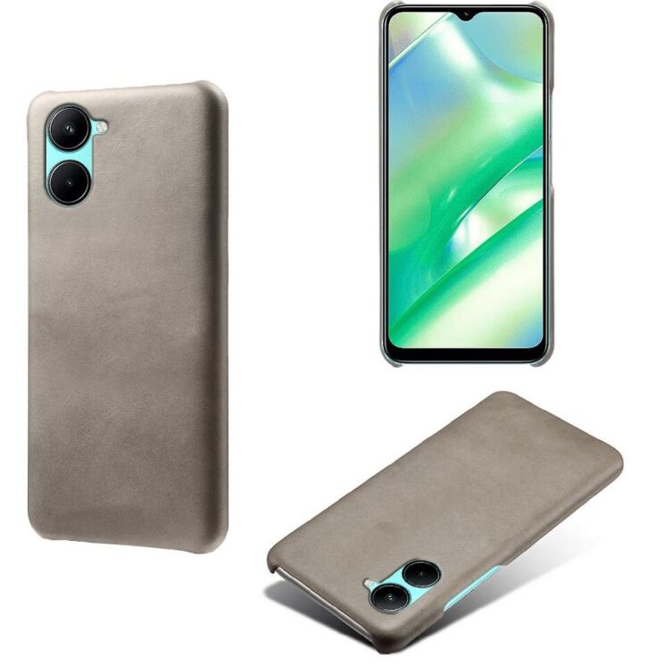 Защитный чехол Deexe Leather Back Cover для Realme C33 - Grey: фото 2 из 4