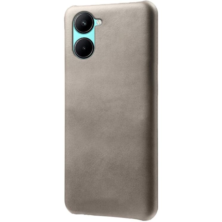 Защитный чехол Deexe Leather Back Cover для Realme C33 - Grey: фото 1 из 4