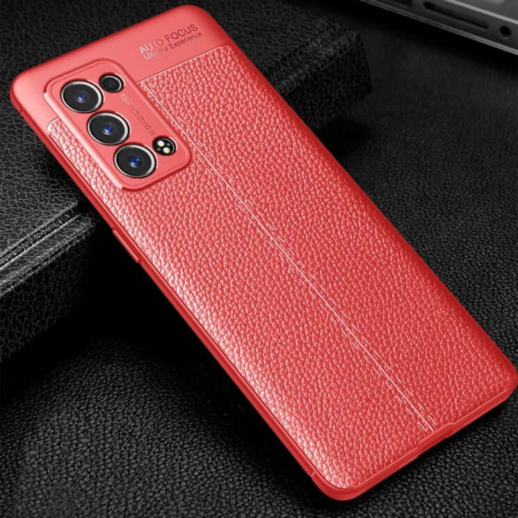 Защитный чехол Deexe Leather Cover для OPPO Reno 6 Pro / 6 Pro Plus - Red: фото 3 из 8