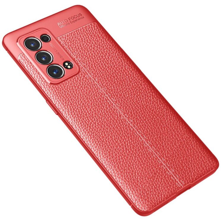 Защитный чехол Deexe Leather Cover для OPPO Reno 6 Pro / 6 Pro Plus - Red: фото 2 из 8