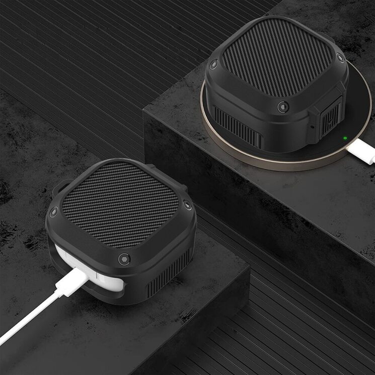 Защитный чехол Deexe Lock Design для Samsung Galaxy Buds Live / Buds Pro / Buds 2 / Buds 2 Pro / Buds FE - Black: фото 6 из 7