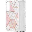 Защитный чехол Deexe Marble Pattern для Samsung Galaxy S22 - White / Pink (290032WP)