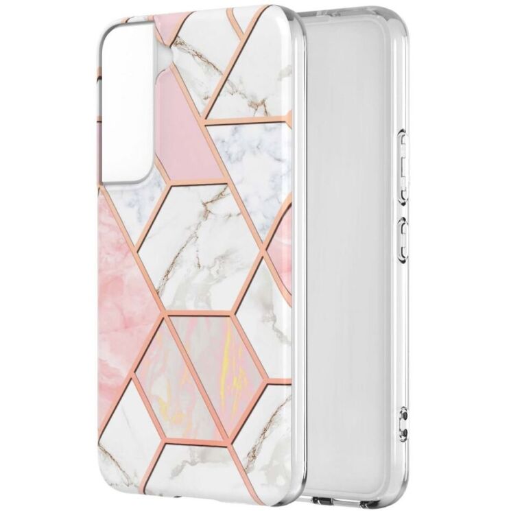 Защитный чехол Deexe Marble Pattern для Samsung Galaxy S22 - White / Pink: фото 1 из 4