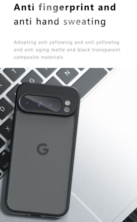 Защитный чехол Deexe Matte Skin для Google Pixel 9 Pro XL - Transparent / Black: фото 12 из 13