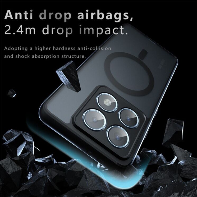 Защитный чехол Deexe Matte Skin with MagSafe для Xiaomi 14T Pro - Transparent / Black: фото 9 из 13