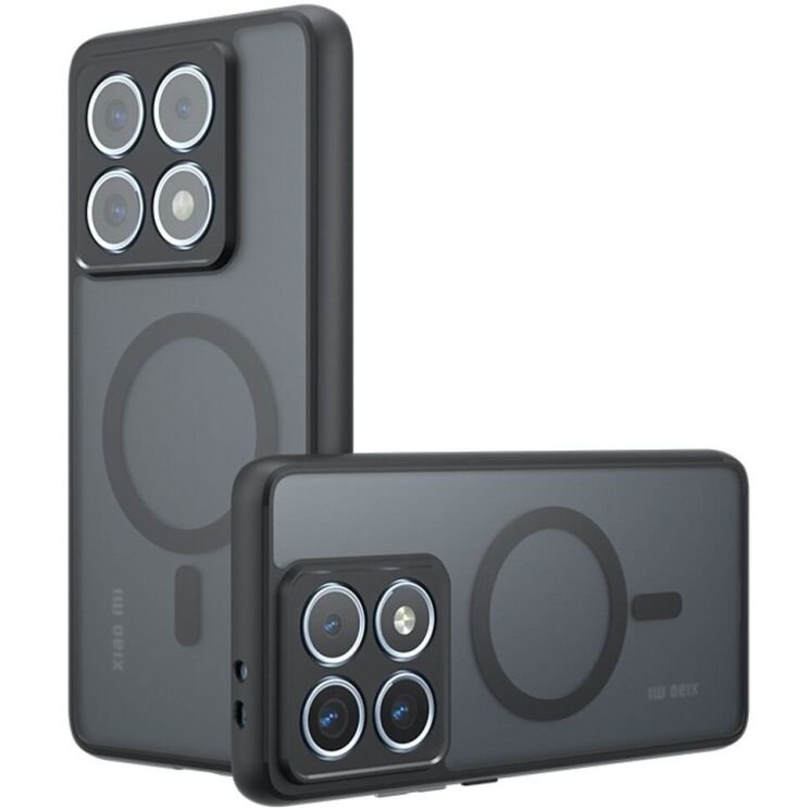 Защитный чехол Deexe Matte Skin with MagSafe для Xiaomi 14T Pro - Transparent / Black: фото 1 из 13