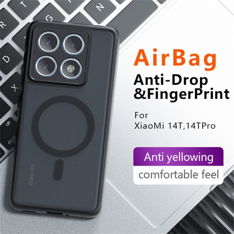 Защитный чехол Deexe Matte Skin with MagSafe для Xiaomi 14T Pro - Transparent / Black: фото 3 из 13