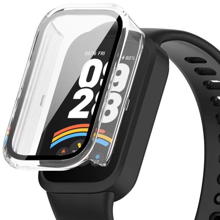 Защитный чехол Deexe Protective Frame для Xiaomi Mi Smart Band 9 Active / Redmi Band 3 - Transparent: фото 1 из 7