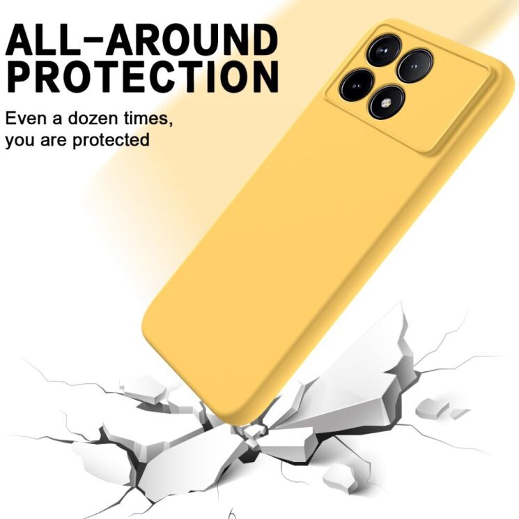 Защитный чехол Deexe Silicone Case для Xiaomi Poco F6 Pro - Yellow: фото 3 из 8