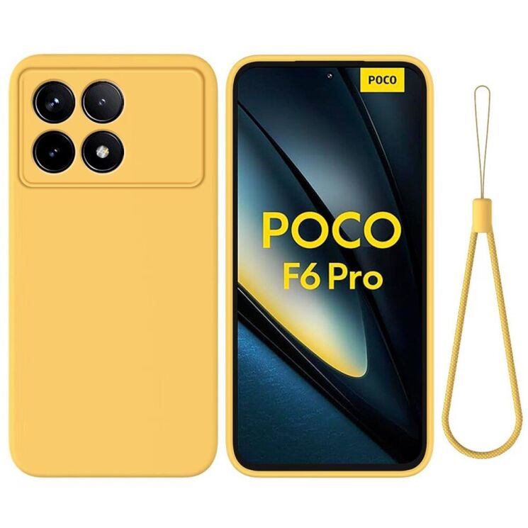 Защитный чехол Deexe Silicone Case для Xiaomi Poco F6 Pro - Yellow: фото 1 из 8