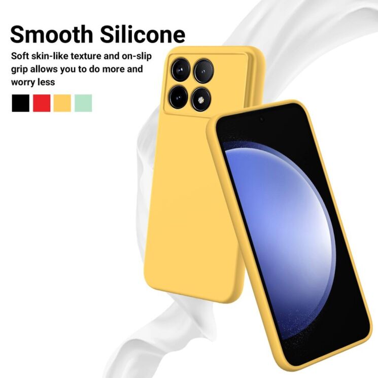 Защитный чехол Deexe Silicone Case для Xiaomi Poco F6 Pro - Yellow: фото 4 из 8