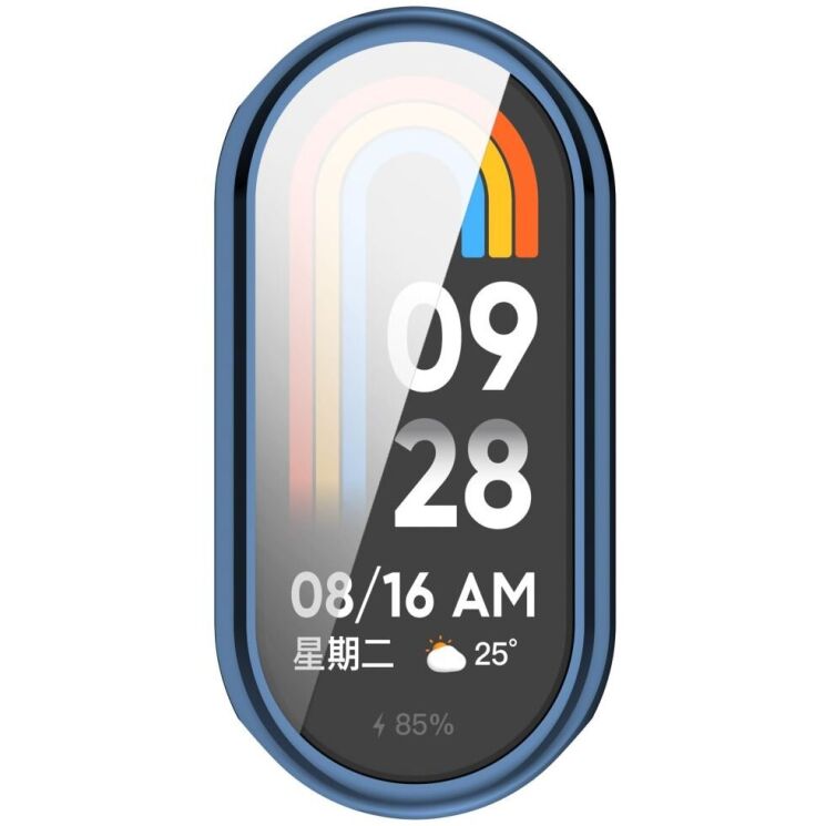 Защитный чехол Deexe Silicone Frame для Xiaomi Mi Smart Band 8 / 9 - Blue: фото 6 из 8