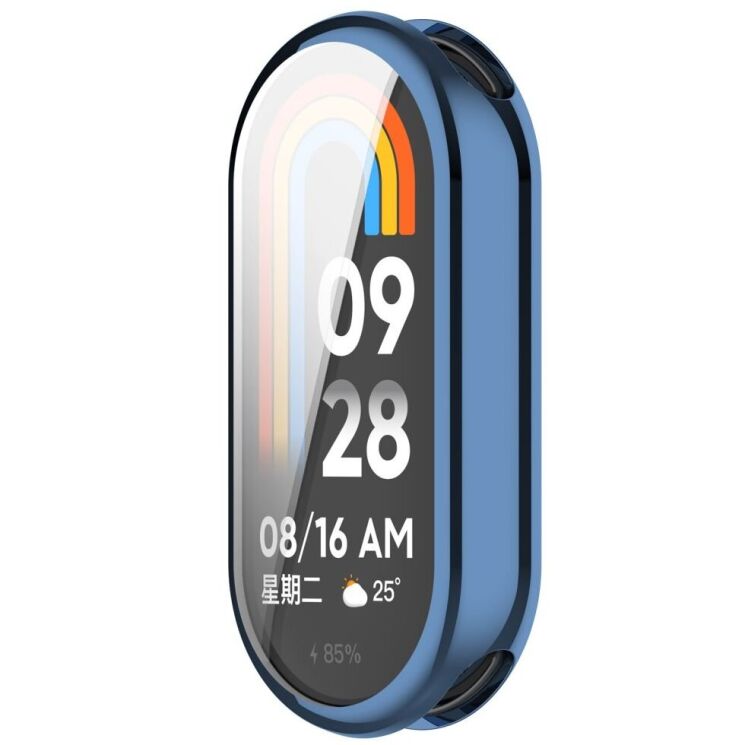 Защитный чехол Deexe Silicone Frame для Xiaomi Mi Smart Band 8 / 9 - Blue: фото 2 из 8