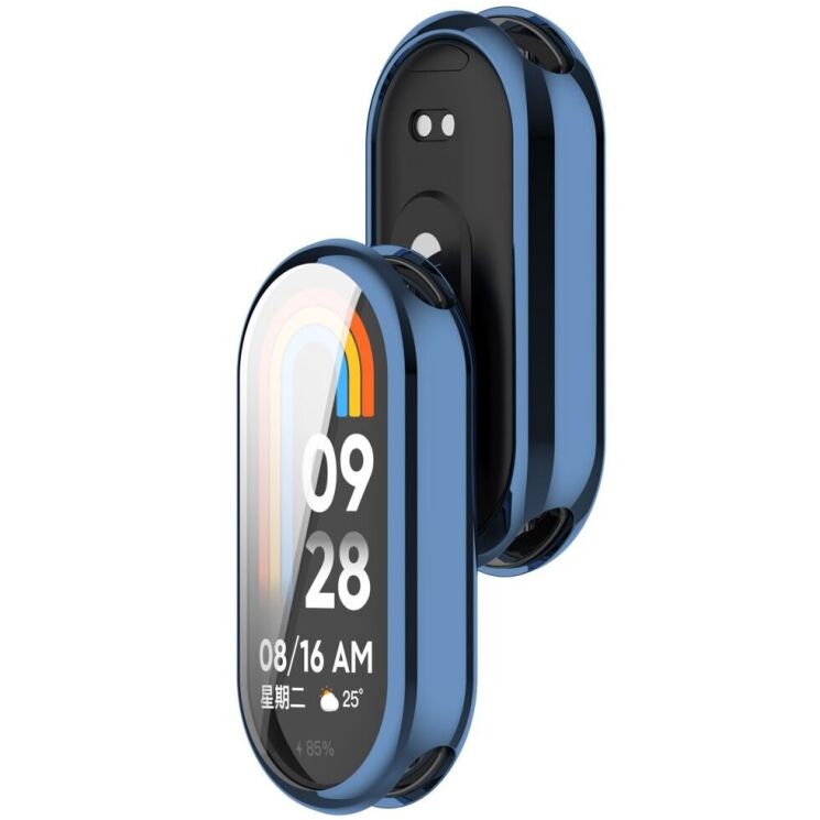 Защитный чехол Deexe Silicone Frame для Xiaomi Mi Smart Band 8 / 9 - Blue: фото 3 из 8