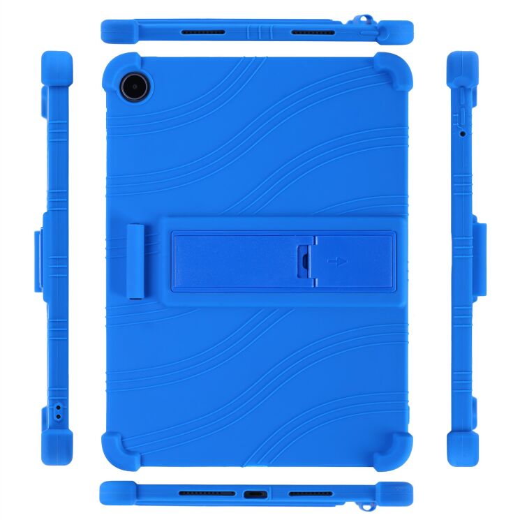 Защитный чехол Deexe Silicone Kickstand для OnePlus Pad Go 2 - Dark Blue: фото 11 из 11