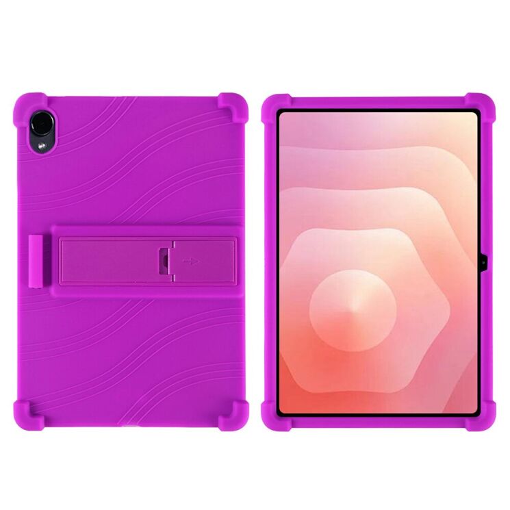 Защитный чехол Deexe Silicone Kickstand для Samsung Galaxy Tab S12 Plus - Purple: фото 1 из 7