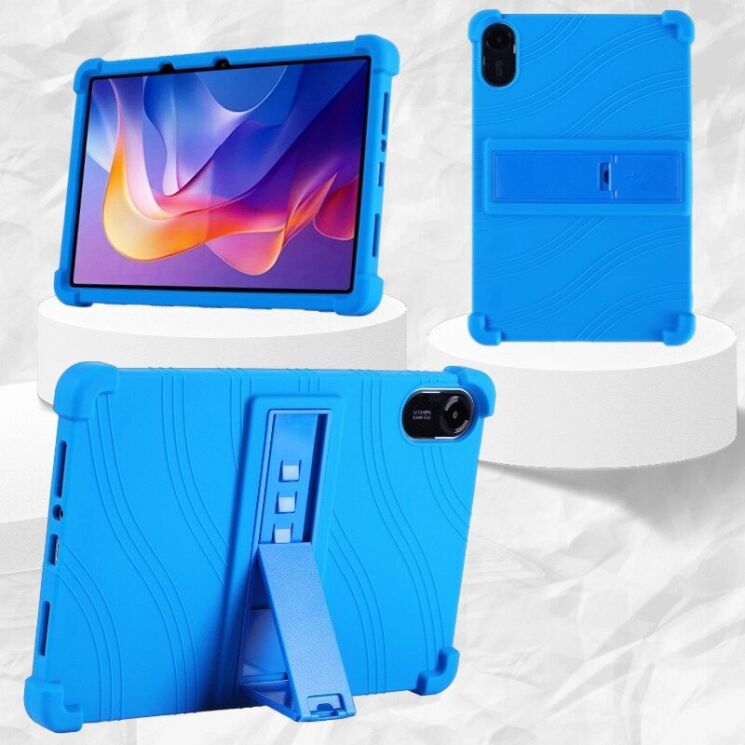Захисний чохол Deexe Silicone Kickstand для Xiaomi Redmi Pad 2 - Dark Blue: фото 15 з 15