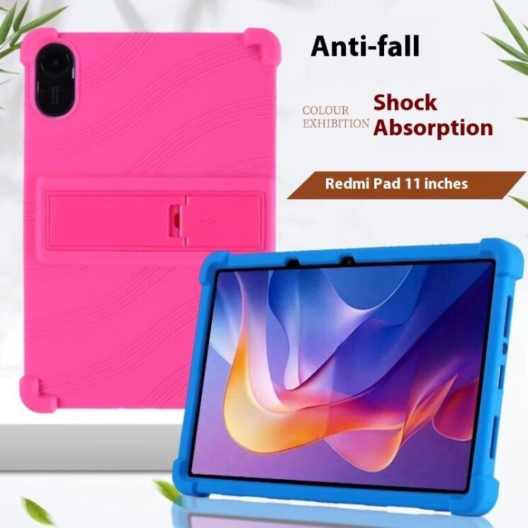 Захисний чохол Deexe Silicone Kickstand для Xiaomi Redmi Pad 2 - Dark Blue: фото 14 з 15