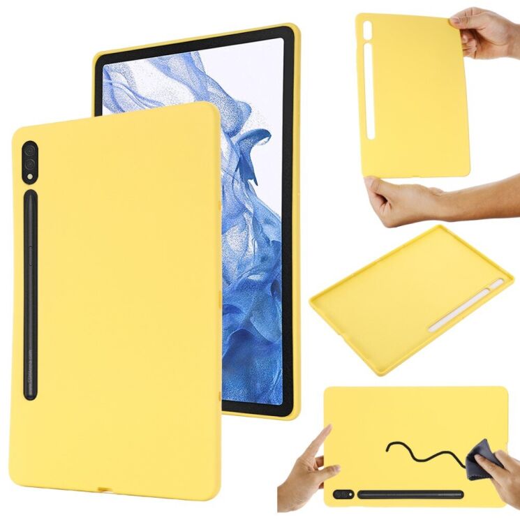 Защитный чехол Deexe Silicone Shell для Samsung Galaxy Tab S10 Ultra - Yellow: фото 2 из 8