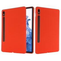 Захисний чохол Deexe Silicone Shell для Samsung Galaxy Tab S9 / S9 FE (X710/716/510) - Red: фото 1 з 9