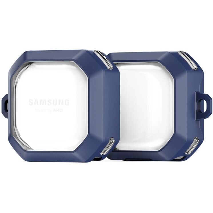 Захисний чохол DUX DUCIS SECC Series для Samsung Galaxy Buds Live / Buds Pro / Buds 2 / Buds 2 Pro / Buds FE - Dark Blue: фото 2 з 15