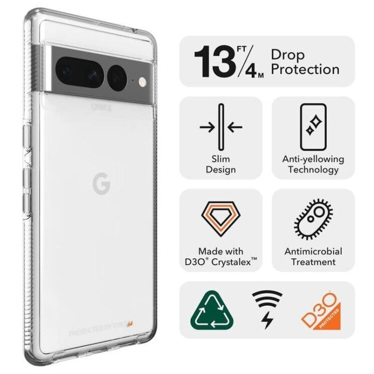 Защитный чехол Gear4 Crystal Palace для Google Pixel 7 Pro (702009720) - Clear: фото 12 из 17