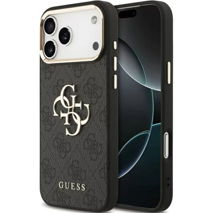 Захисний чохол Guess 4G Big 4G Classic Logo для iPhone 18 Pro / 17 Pro (GUHCP18L4GMGCGR) - Black / Gold: фото 1 з 7