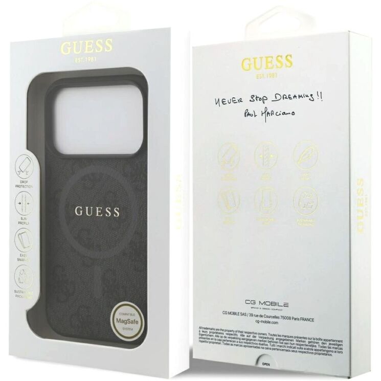 Защитный чехол Guess 4G Ring Classic Logo MagSafe для iPhone 17 Pro (GUHMP17LG4GFRK) - Black: фото 8 из 9