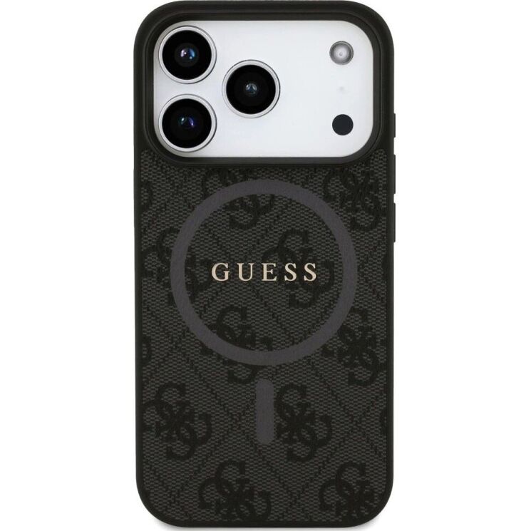 Защитный чехол Guess 4G Ring Classic Logo MagSafe для iPhone 17 Pro (GUHMP17LG4GFRK) - Black: фото 2 из 9
