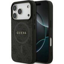 Захисний чохол Guess 4G Ring Classic Logo MagSafe для iPhone 17 Pro (GUHMP17LG4GFRK) - Black: фото 1 з 9