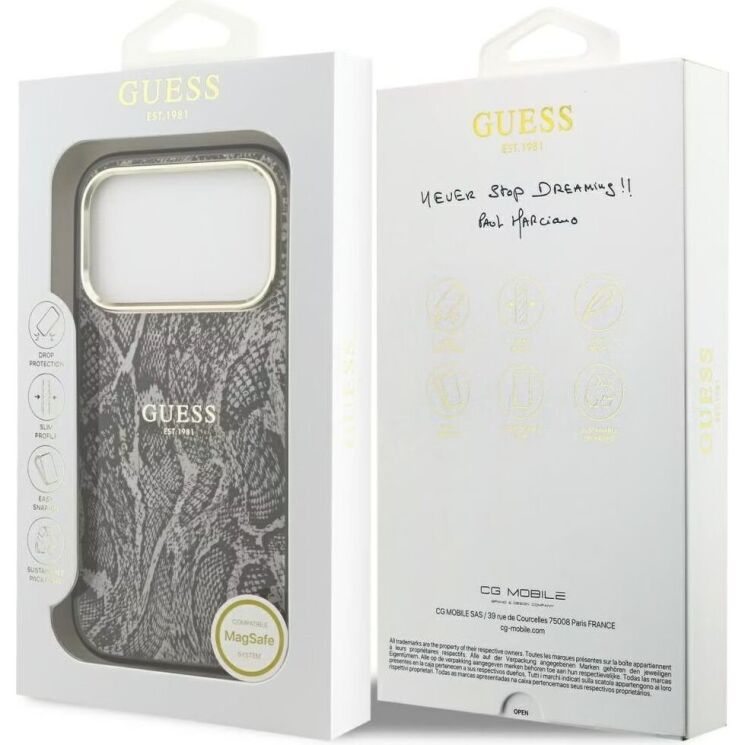 Защитный чехол Guess Python Pattern MagSafe для iPhone 17 Pro (GUHMP17LHIMPYGK) - Black (422727B) Защитный чехол Guess Python Pattern MagSafe для iPhone 17 Pro (GUHMP17LHIMPYGK) - Black: фото 7 из 7