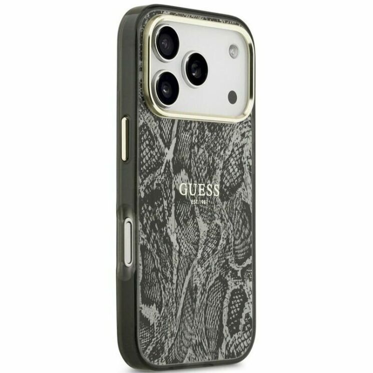 Защитный чехол Guess Python Pattern MagSafe для iPhone 17 Pro (GUHMP17LHIMPYGK) - Black (422727B) Защитный чехол Guess Python Pattern MagSafe для iPhone 17 Pro (GUHMP17LHIMPYGK) - Black: фото 4 из 7