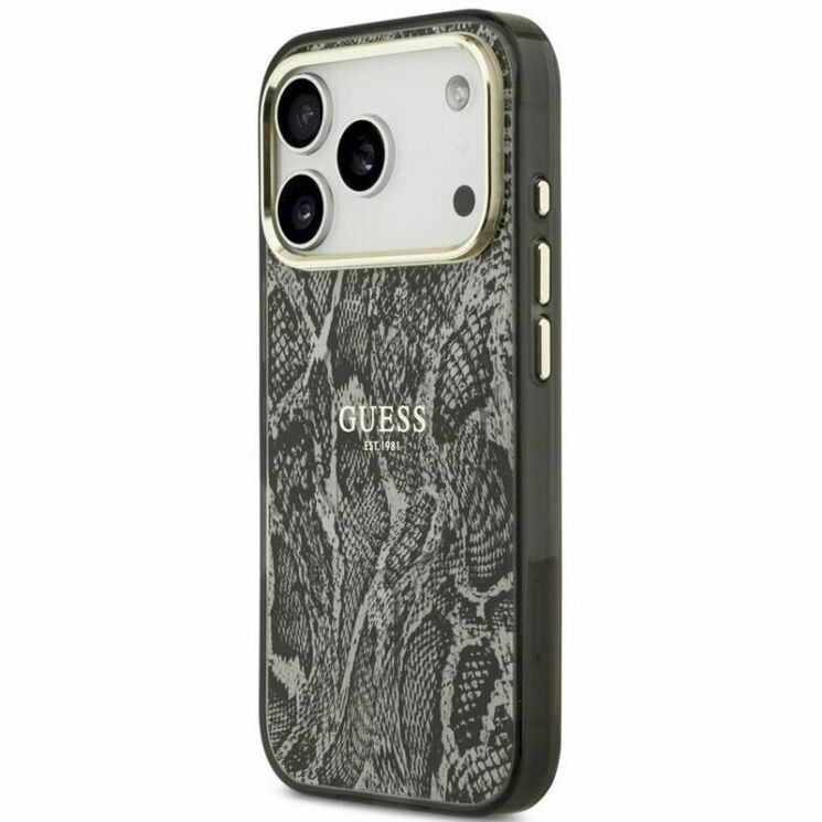 Защитный чехол Guess Python Pattern MagSafe для iPhone 17 Pro (GUHMP17LHIMPYGK) - Black (422727B) Защитный чехол Guess Python Pattern MagSafe для iPhone 17 Pro (GUHMP17LHIMPYGK) - Black: фото 2 из 7