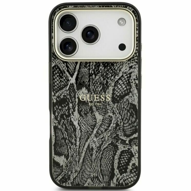 Защитный чехол Guess Python Pattern MagSafe для iPhone 17 Pro (GUHMP17LHIMPYGK) - Black (422727B) Защитный чехол Guess Python Pattern MagSafe для iPhone 17 Pro (GUHMP17LHIMPYGK) - Black: фото 3 из 7