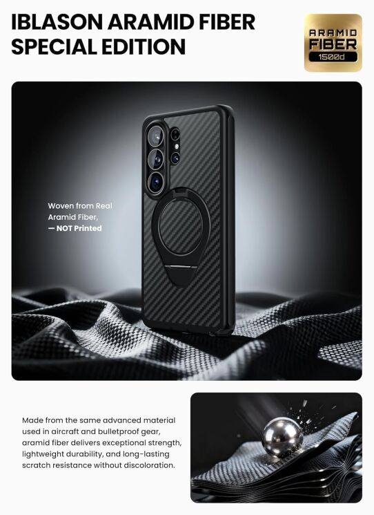 Защитный чехол i-Blason Cosmo Aramid MagSafe by Supcase для Samsung Galaxy S26 Ultra (S948) 843439160958 - Aramid: фото 5 из 10