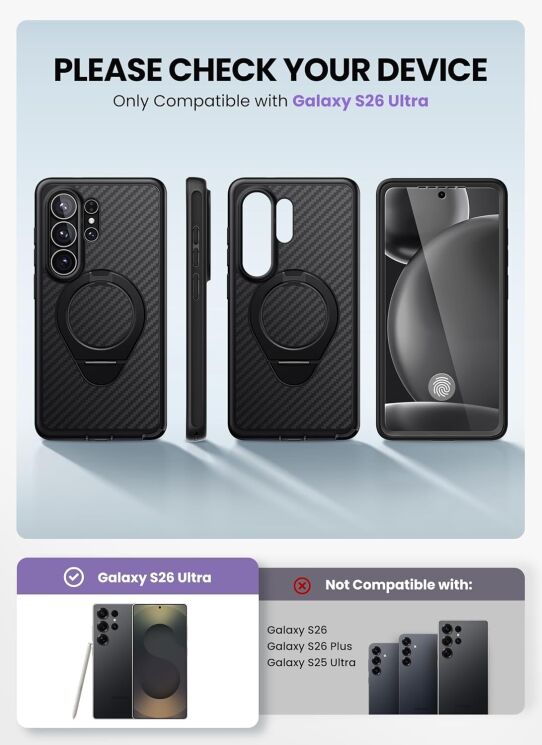 Защитный чехол i-Blason Cosmo Aramid MagSafe by Supcase для Samsung Galaxy S26 Ultra (S948) 843439160958 - Aramid: фото 4 из 10