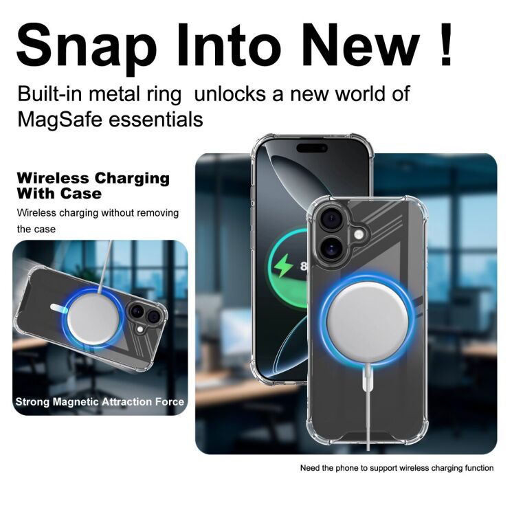 Защитный чехол IMAK Space Shield MagSafe для Apple iPhone 17 - Transparent: фото 7 из 9