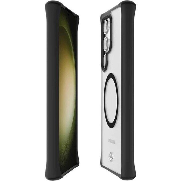 Захисний чохол ItSkins Hybrid R Solid with MagSafe для Samsung Galaxy S24 Ultra (S928) SGGB-HRSMA-PBTR - Transparent / Black: фото 2 з 7
