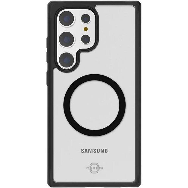 Захисний чохол ItSkins Hybrid R Solid with MagSafe для Samsung Galaxy S24 Ultra (S928) SGGB-HRSMA-PBTR - Transparent / Black: фото 1 з 7
